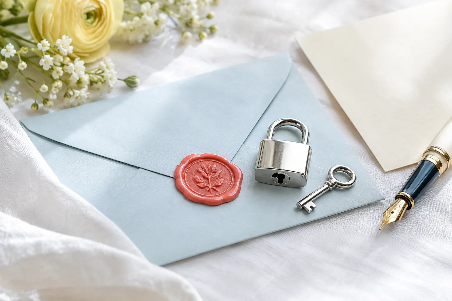 Enveloppe scellée et cadenas, pour configurer SPF, DKIM et DMARC d’une newsletter