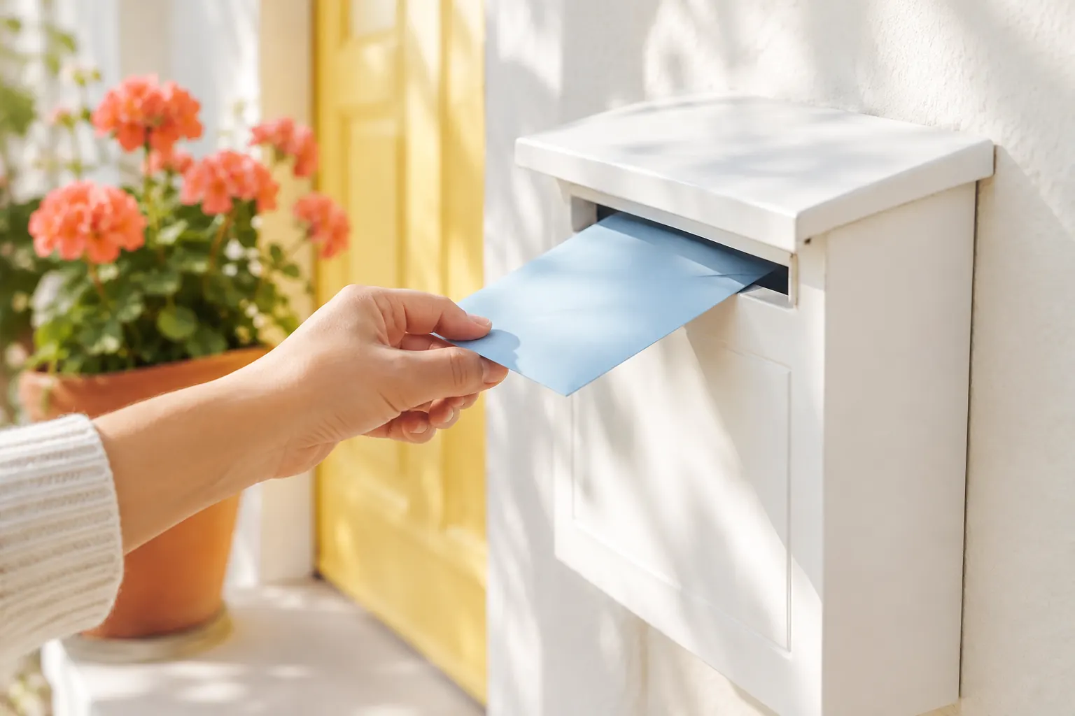 Main glissant une enveloppe dans une boîte aux lettres : transformer son trafic SEO en abonnés newsletter